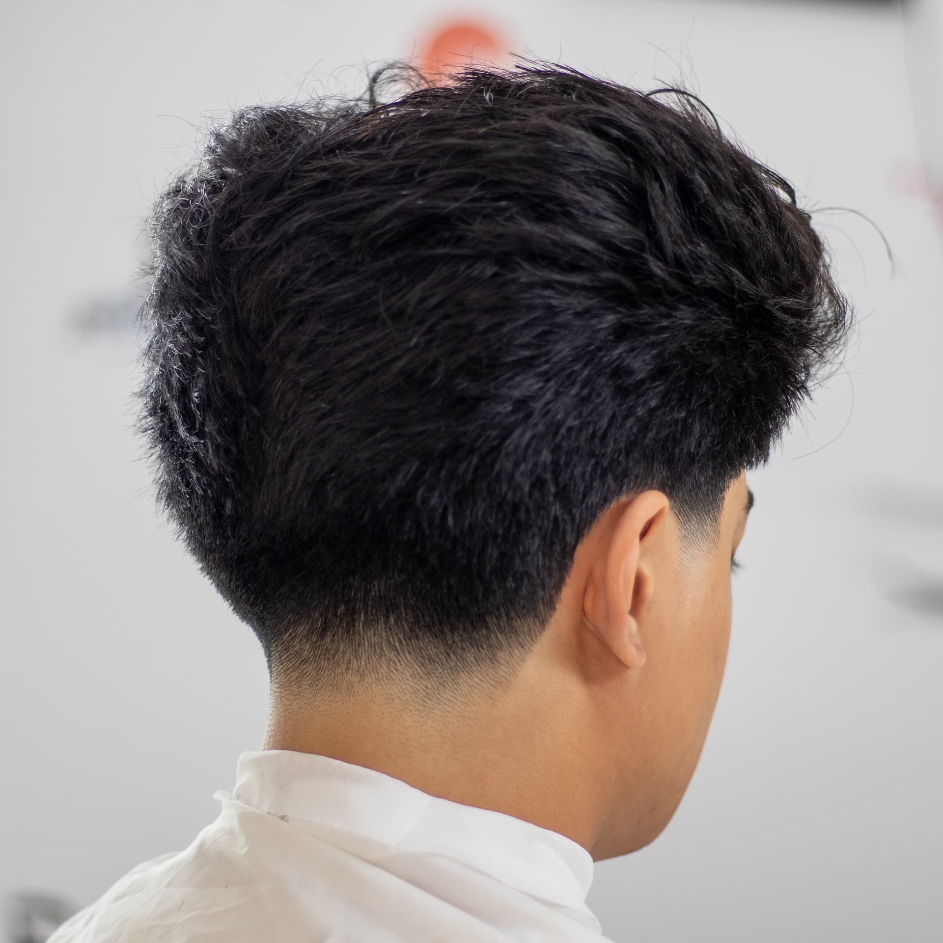 Scissor cut with a natural hairline