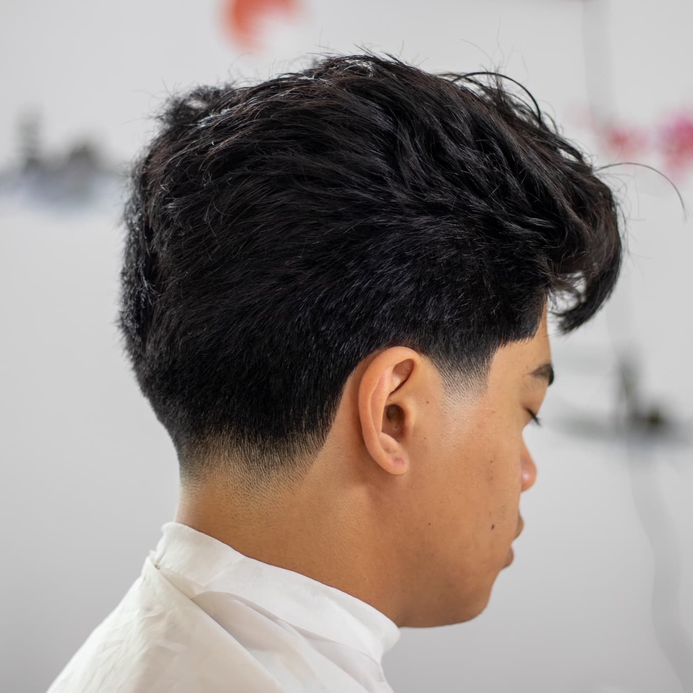 Scissor cut, side profile