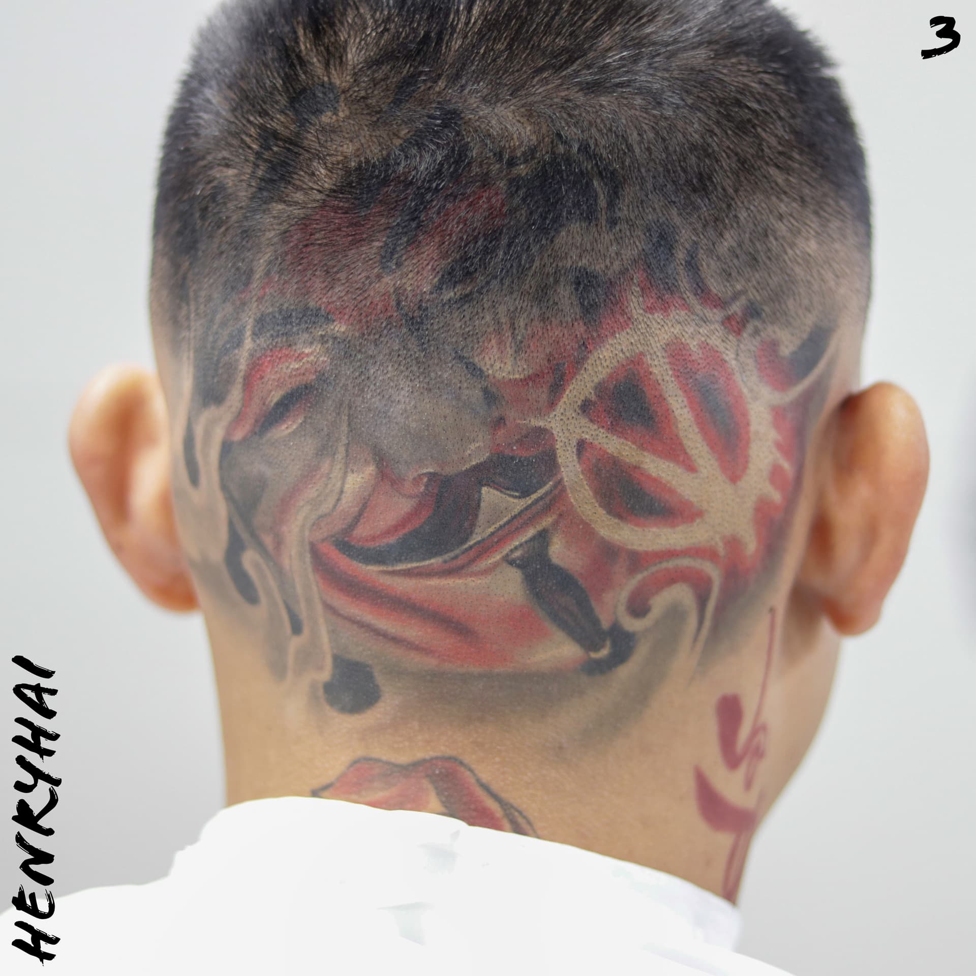Mid fade, back of the head